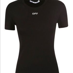 Off white ribbed crew neck